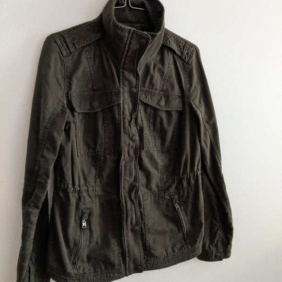 Abercrombie Military Utility Cargo Olive Green Women's Jacket Size Small - Picture 2 of 6